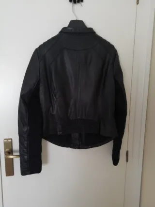 Cazadora Chupa de Cuero Zara Mujer