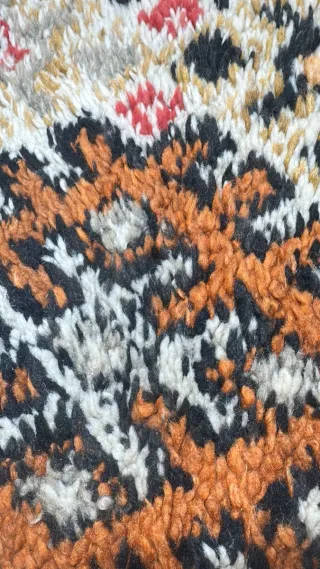 Alfombra Marroquí Lana Beige Multicolor