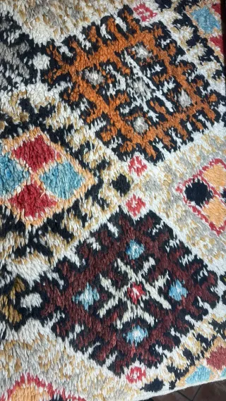 Alfombra Marroquí Lana Beige Multicolor