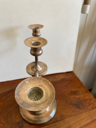 Candelabro vintage plateado de 3 brazos - Marca GA