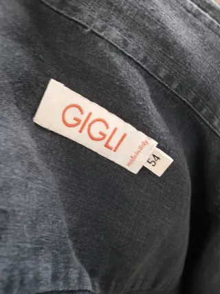 Camicia Romeo Gigli Uomo Lino Blu Tg 54