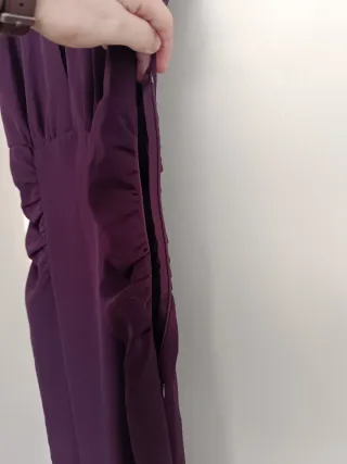 Vestido midi drapeado Zara morado