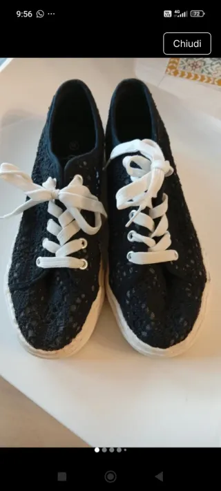 Sneakers Donna Tela Nera 39