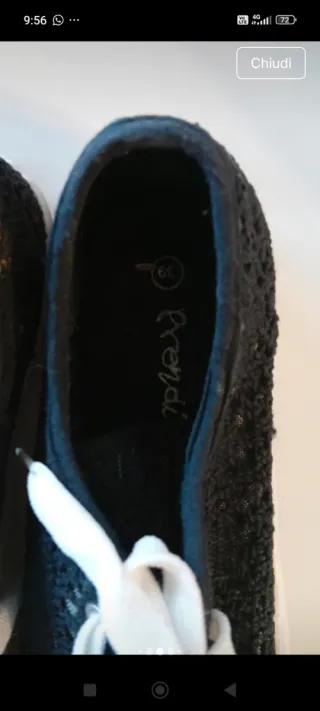 Sneakers Donna Tela Nera 39