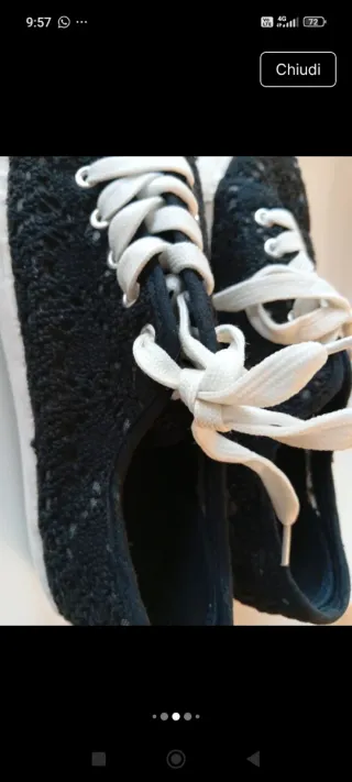 Sneakers Donna Tela Nera 39