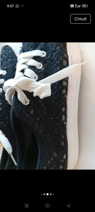 Sneakers Donna Tela Nera 39