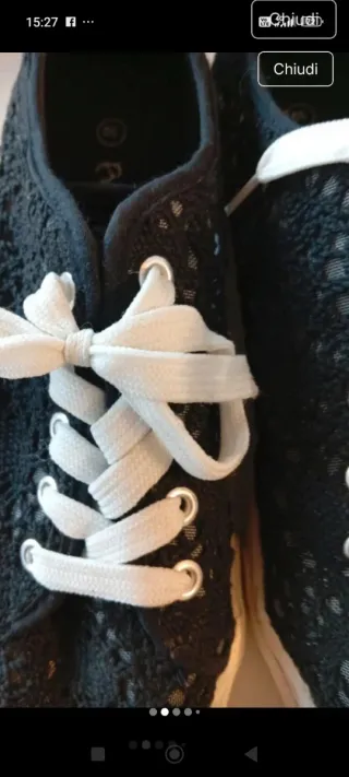 Sneakers Donna Tela Nera 39