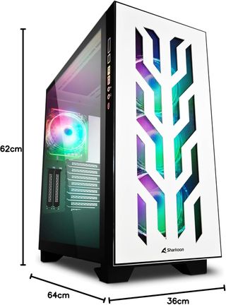 Sharkoon Elite Shark CA300T Case Gaming Bianco