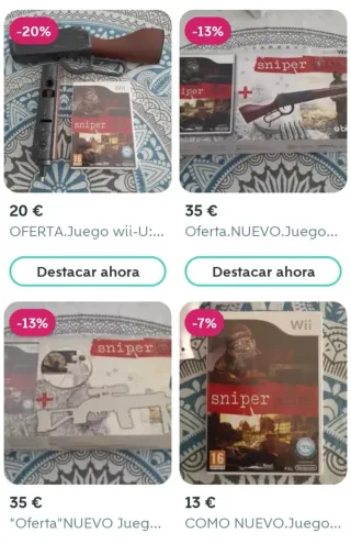 Juego COMO NUEVO Wii Western Heroes+Rifle NUEVO