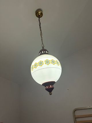 Lámpara colgante cristal y metal