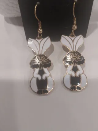 Pendientes Vintage Cloisonné Conejo