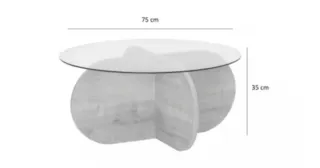 Mesa de centro cristal y madera