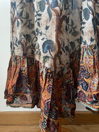 Falda Larga Zara Estampada Talla L