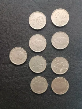 Lote de 9 monedas antiguas españolas