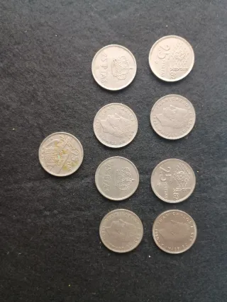 Lote de 9 monedas antiguas españolas