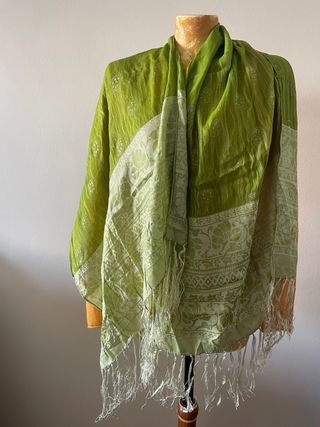 Fular seda verde 168x56cm