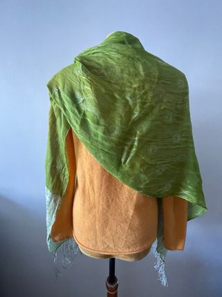 Fular seda verde 168x56cm