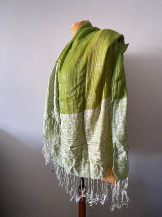 Fular seda verde 168x56cm