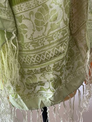 Fular seda verde 168x56cm