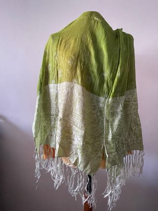 Fular seda verde 168x56cm