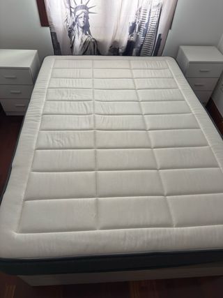 Pack Cama: Canapé + Colchón 135cm + 2 Mesitas