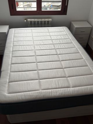 Pack Cama: Canapé + Colchón 135cm + 2 Mesitas