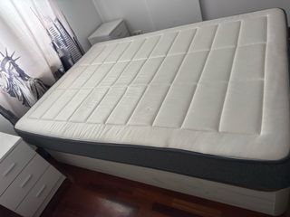 Pack Cama: Canapé + Colchón 135cm + 2 Mesitas