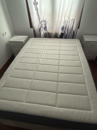 Pack Cama: Canapé + Colchón 135cm + 2 Mesitas