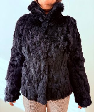 Chaqueta de piel negra