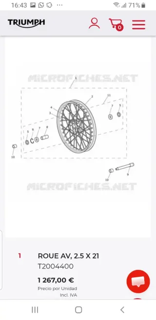 Juego llantas Triumph Tiger 800 XC 2016