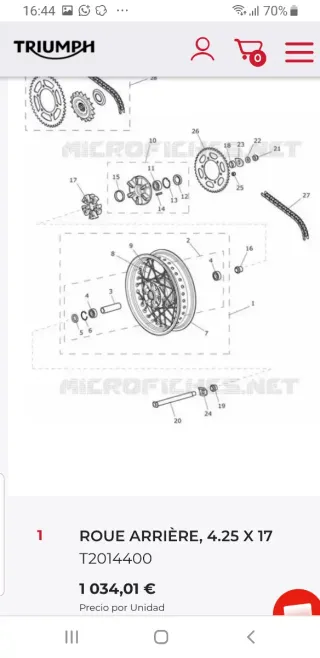 Juego llantas Triumph Tiger 800 XC 2016