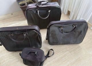 Conjunto Maletas Vintage Marrón y Negro