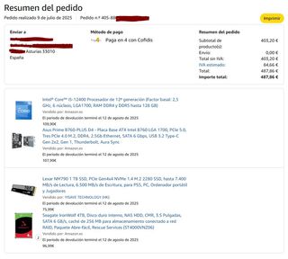 Servidor PC NAS I5 12400 32GB RAM 16TB