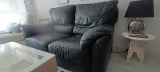 Sofá de dos plazas verde oscuro