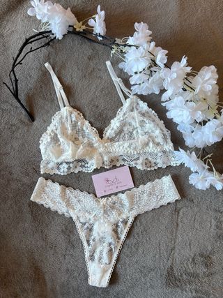 Conjunto Lenceria Mujer Corazones Talla M