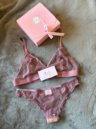 Conjunto Lenceria Mujer Corazones Talla M