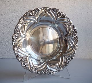 Plato Panera Alpaca Firma MEDHUR Antiguo