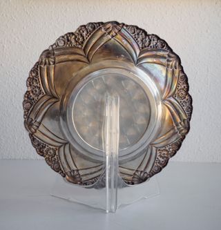 Plato Panera Alpaca Firma MEDHUR Antiguo