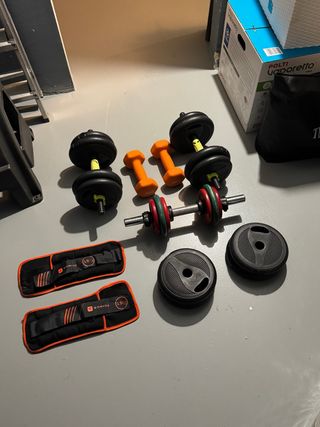 Juego de pesas y mancuernas