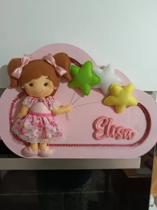 Ornamento cameretta bimba con nome Elisa.