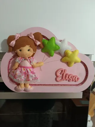Ornamento cameretta bimba con nome Elisa.