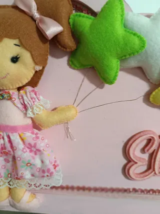 Ornamento cameretta bimba con nome Elisa.