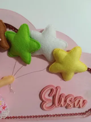Ornamento cameretta bimba con nome Elisa.
