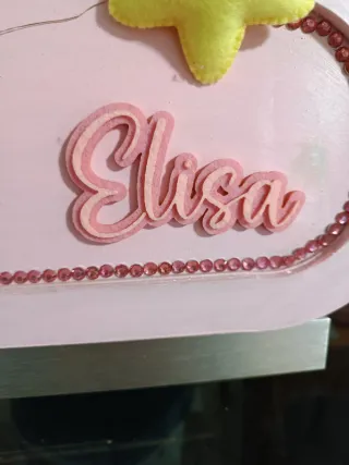 Ornamento cameretta bimba con nome Elisa.