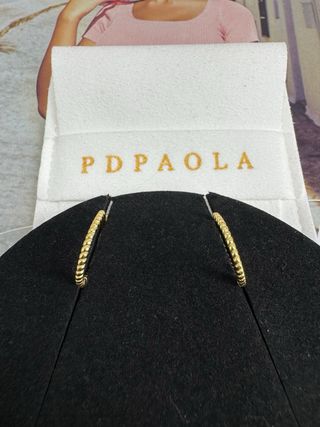 Pendientes PDPaola Aro plata 925 y baño de oro