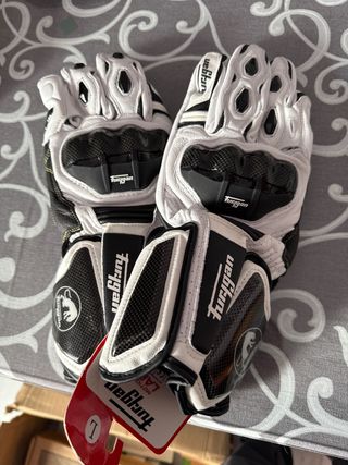 Guantes de moto Furygan blancos y negros Talla L