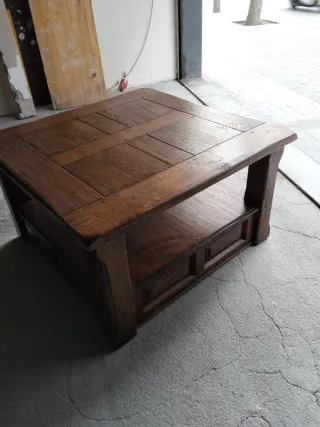 Mesa de centro madera rústica antigua