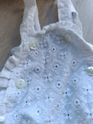 Pelele ranita blanco bordado 1 mes.