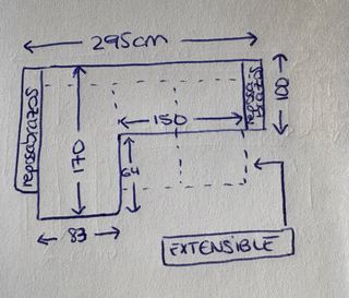 Sofá chaiselongue beige y marrón