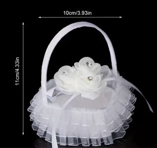 Bolso de arras blanco con flores